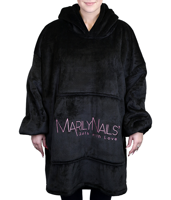 MarilyNails Hoodie – Pulóver takaró, fekete